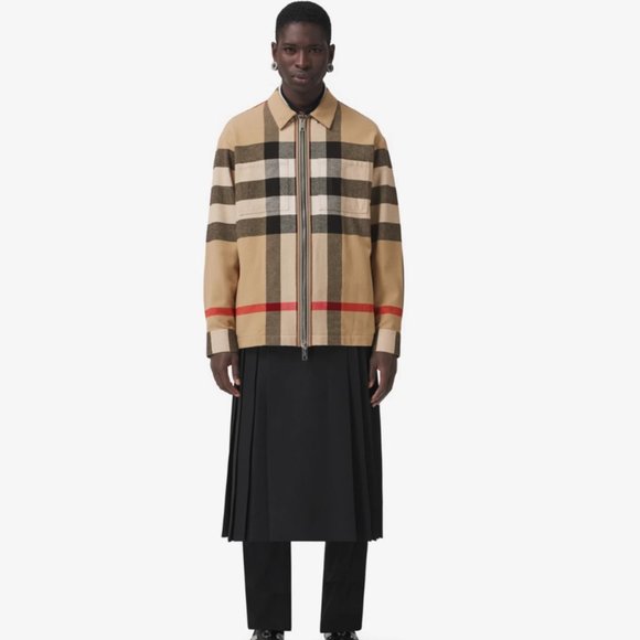 SOLD - Burberry Exaggerated Check Wool Cotton Overshirt - Picture 7 of 8